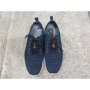 Mens Navy Amhurst Knit Sneakers With Brown Accents By Johnston & Murphy Size 12